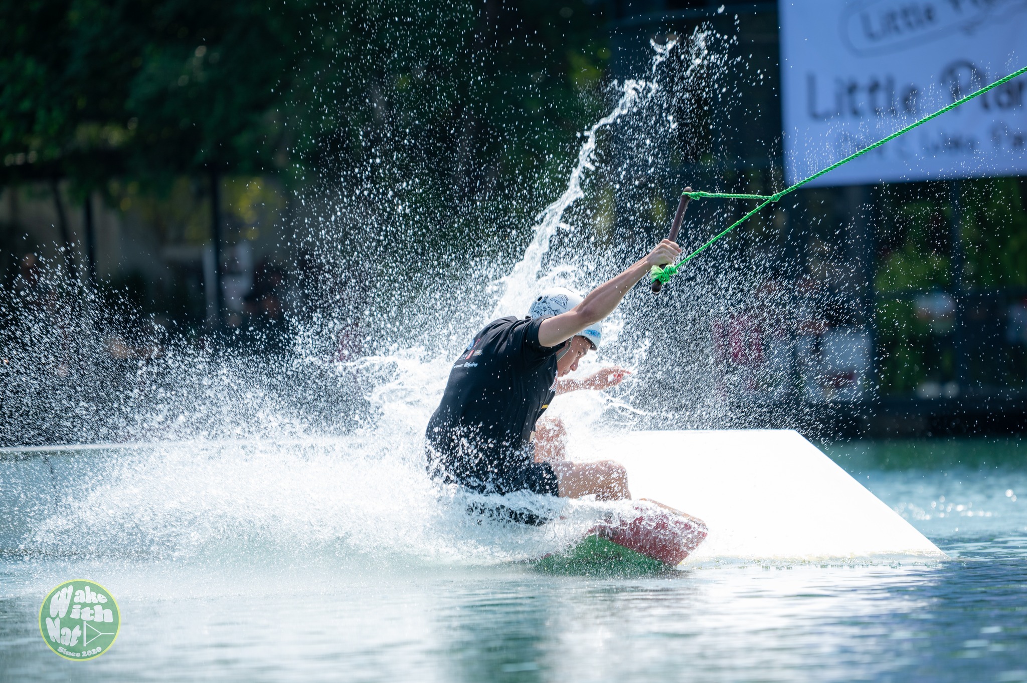 Aerial grab over the lake at Little Plant Wake Park Thailand