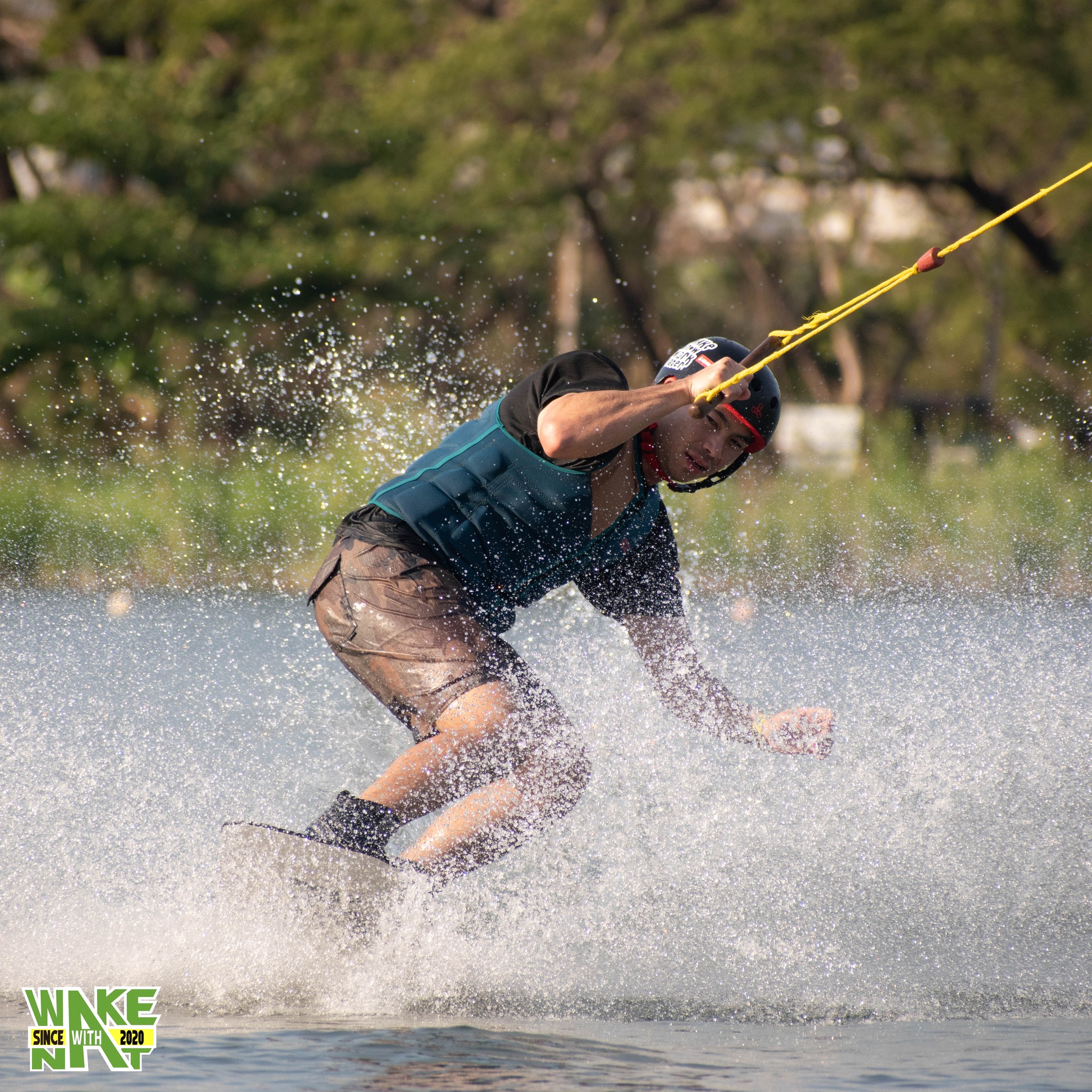 Rider sliding a kicker at Taco Lake - where to wakeboard in Thailand