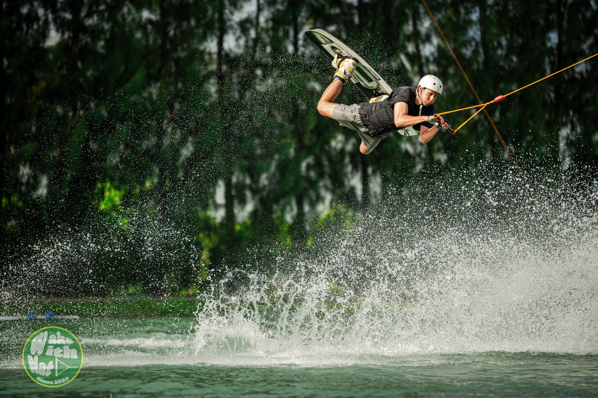 Early morning cable wakeboarding session at Thai Wake Park Lumlukka