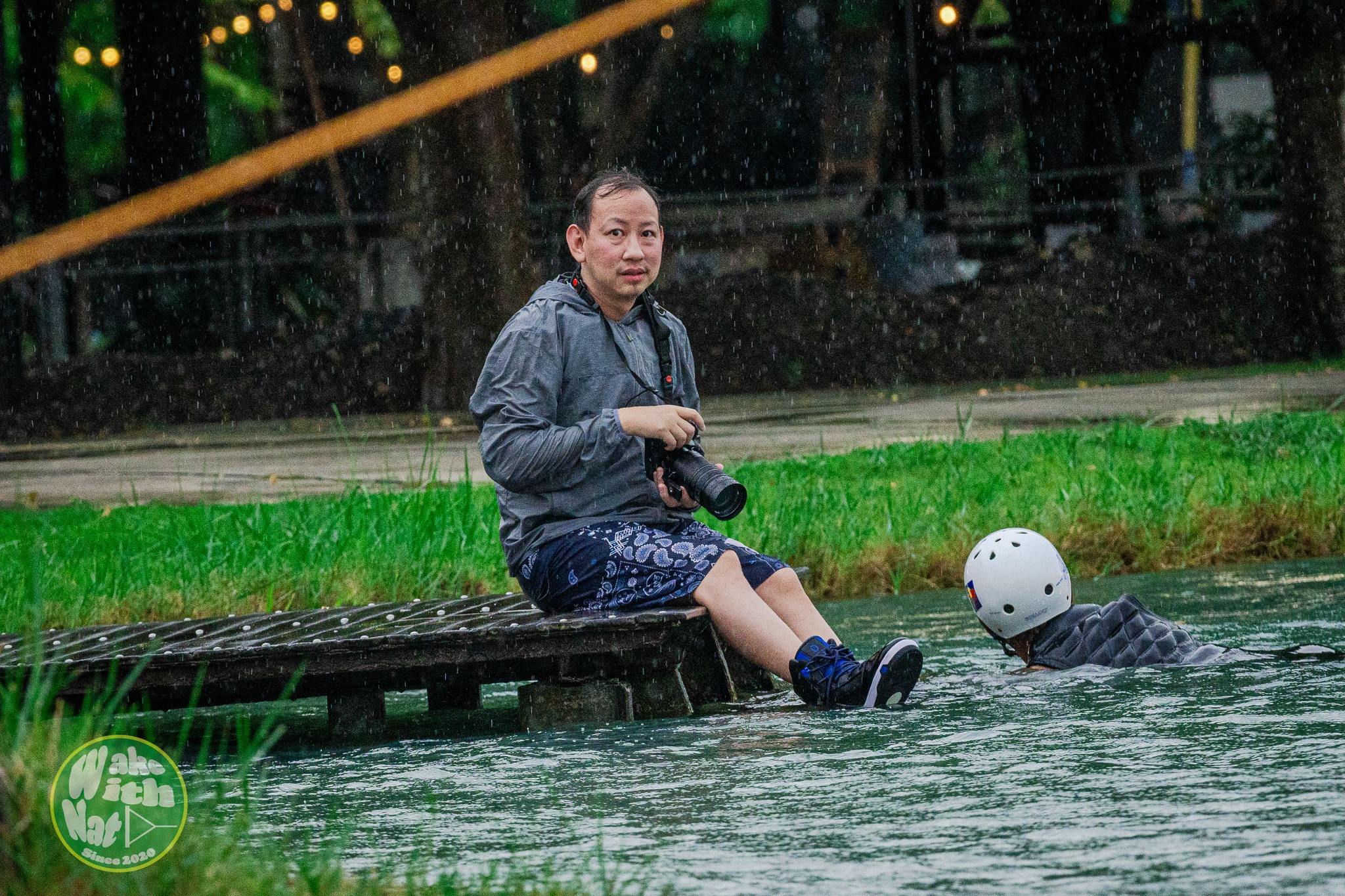 Rider throwing a tantrum trick at Thai Wake Park Lumlukka Thailand