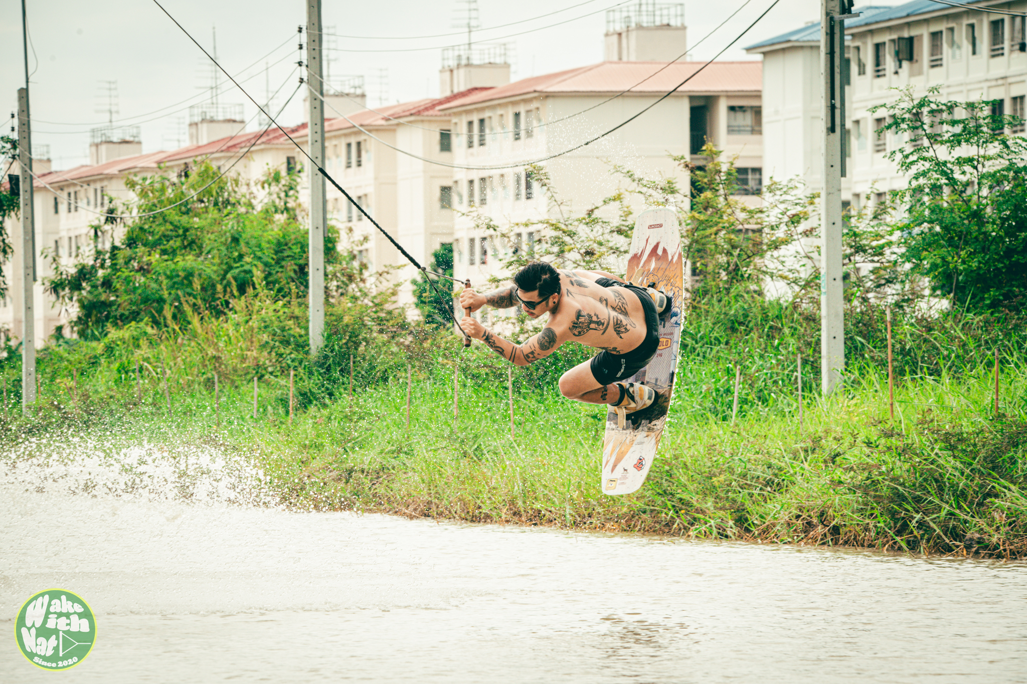 Cable system at Varapa Wakepark, one of the best wake parks in Thailand